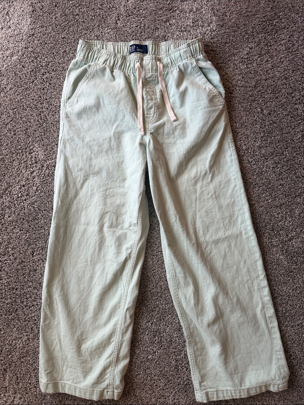 GAP Kids Light Mint Green Drawstring Pull-On Pants